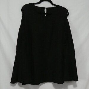 SHEIN - Curve | 2XL | Textured Black Blouse | Keyhole | Open Lace-Up Sleeves